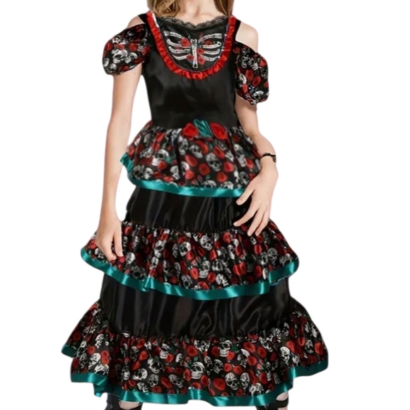 Dia De Los Muertos Day Of The Dead Costume/dress  M 7/8 - Picture 1 of 11